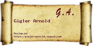Gigler Arnold névjegykártya